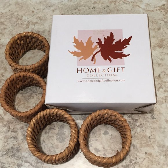 Home & Gift Wicker Napkin Rings - Set of 4 (25 boxes available) - Picture 1 of 2